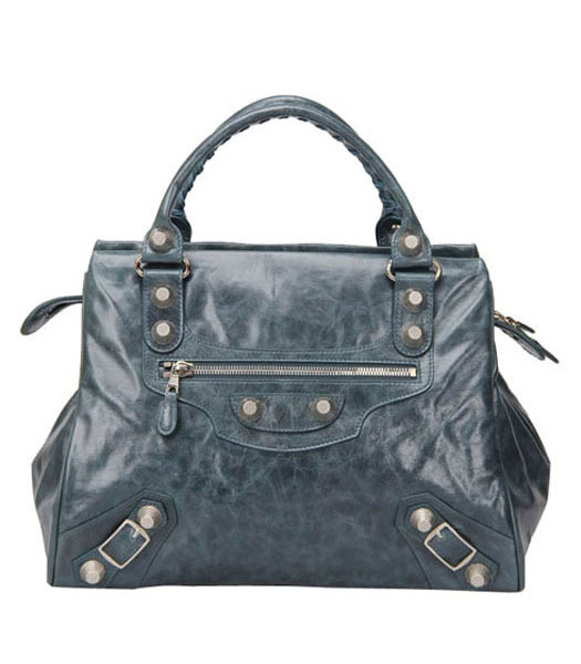 Balenciaga Giant City borsa in pelle Blue Sapphire